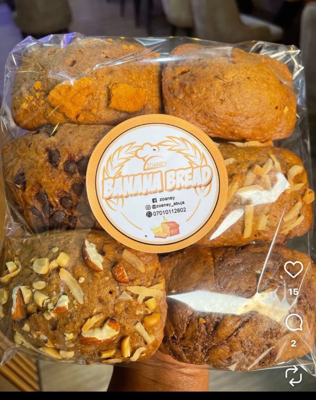 Packaged loaves of Zoaney banana bread